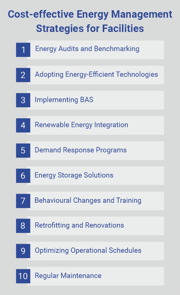 Cost-effective Energy Management Strategies for Facilities   